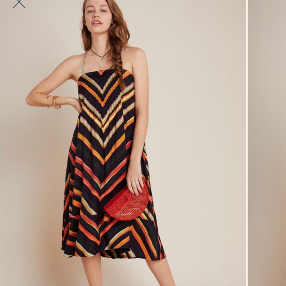Multi colored Chevron slip dress from Anthropologie.